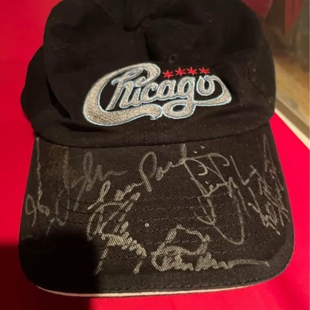 Chicago Band Autographed Baseball Cap Black